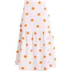 Stefanel GONNA LUNGA CON BALZA Długa spódnica base orange. Białe długie spódnice marki Stefanel, z bawełny, długie. W wyprzedaży za 371,40 zł.