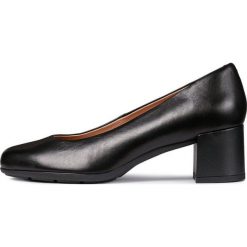 Geox czółenka damskie New Annya D92CBA 00085, 37 czarne. Czarne czółenka damskie Geox, bez wzorów, ze skóry, na średnim obcasie, na obcasie. Za 449,00 zł.
