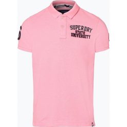 Superdry - Męska koszulka polo, różowy. Różowe koszulki męskie Superdry, m, z haftami, z bawełny, klasyczne, polo, bez rękawów. Za 179,95 zł.
