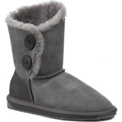 Buty EMU AUSTRALIA - Valery Lo W10541 Charcoal. Szare kozaki damskie EMU Australia, z wełny, bez obcasa, bez zapięcia. W wyprzedaży za 489,00 zł.