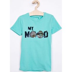 Name it - Top dziecięcy 122-164 cm. Zielone t-shirty chłopięce marki Name it, z aplikacjami, z elastanu, bez rękawów. W wyprzedaży za 49,90 zł.