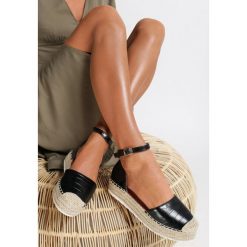 Czarne Espadryle Aquaneva. Czarne espadryle damskie Renee, bez wzorów, bez obcasa. Za 99,99 zł.