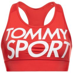 Biustonosz top Tommy Sport S10S100070. Czerwone topy damskie Tommy Sport, s, bez wzorów, z elastanu, bez kołnierzyka. W wyprzedaży za 119,00 zł.