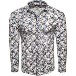 Koszula męska slim z printem czaszki Recea. Koszule męskie Recea, xl, z nadrukiem, z bawełny, eleganckie, bez kołnierzyka, bez rękawów. W wyprzedaży za 99,99 zł.