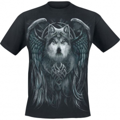 Spiral Wolf Spirit T-Shirt czarny. Czarne koszulki męskie Spiral, l, z nadrukiem, z bawełny, z okrągłym kołnierzem. Za 74,90 zł.