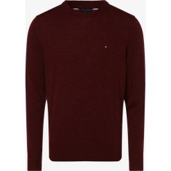Tommy Hilfiger - Sweter męski, czerwony. Czerwone swetry męskie TOMMY HILFIGER, xl, bez wzorów, z wełny, klasyczne, z klasycznym kołnierzykiem, bez kaptura. Za 539,95 zł.