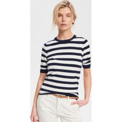 Sweter z krótkim rękawem - Wielobarwn. Szare swetry damskie marki Reserved, s, bez wzorów, z krótkim rękawem, krótkie, bez kaptura. Za 49,99 zł.