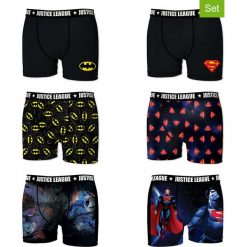Bokserki (6 pary) w kolorze niebieskim, czerwonym i czarnym. Czerwone bielizna chłopięca Entertainment Underwear - Disney, Starwars & Co., z nadrukiem. W wyprzedaży za 150,95 zł.