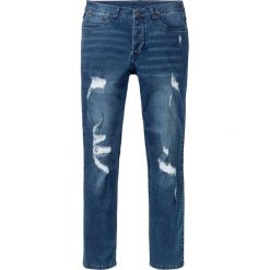Dżinsy ze stretchem Slim Fit Straight bonprix niebieski "stone”. Niebieskie jeansy męskie bonprix, m, bez wzorów. Za 134,99 zł.