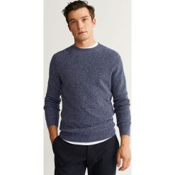 Mango Man - Sweter Tempura. Niebieskie swetry męskie Mango Man, xl, bez wzorów, z bawełny, z okrągłym kołnierzem, bez kaptura. Za 139,90 zł.