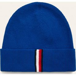 Tommy Hilfiger - Czapka. Niebieskie czapki męskie TOMMY HILFIGER, bez wzorów, z bawełny. W wyprzedaży za 119,90 zł.