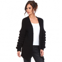 Kardigan "Shai" w kolorze czarnym. Czarne kardigany damskie marki Cosy Winter, s, ze splotem. W wyprzedaży za 181,95 zł.