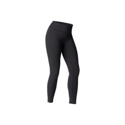 Legginsy do dynamicznej jogi. Czarne legginsy skórzane marki DOMYOS, xs. Za 99,99 zł.