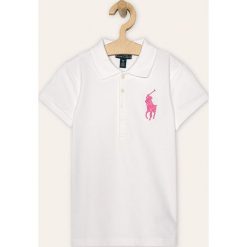 Polo Ralph Lauren - T-shirt dziecięcy 134-176 cm. Białe bluzki dziewczęce Polo Ralph Lauren, z aplikacjami, z elastanu, polo, z krótkim rękawem, krótkie, bez kaptura. Za 319,90 zł.