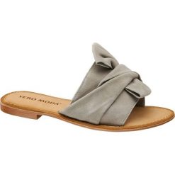 Klapki damskie Vero Moda popielate. Szare klapki damskie Vero Moda, bez wzorów, ze skóry, bez obcasa. Za 159,90 zł.