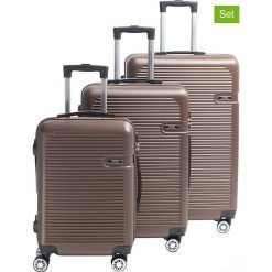 Walizki (3 szt.) w kolorze brązowym. Pomarańczowe walizki Lys, bez wzorów, z materiału. W wyprzedaży za 429,95 zł.