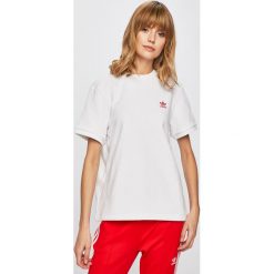 Adidas Originals - Top. Białe topy damskie marki adidas Originals, z bawełny, z okrągłym kołnierzem. Za 149,90 zł.