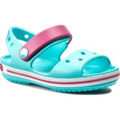 Sandały CROCS - Crocband Sandal Kids 12856 Pool/Candy Pink. Niebieskie sandały dziewczęce Crocs, z tworzywa sztucznego, bez zapięcia. W wyprzedaży za 99,00 zł.