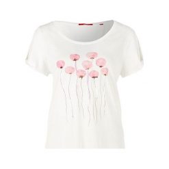 S.Oliver T-Shirt Damski 34 Kremowy. Białe t-shirty damskie S.Oliver, s, z nadrukiem, z materiału. W wyprzedaży za 89,00 zł.