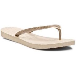 Japonki HAVAIANAS - Slim 40000302719 Sand Grey/Light G. Brązowe klapki damskie Havaianas, bez wzorów, z tworzywa sztucznego, bez obcasa. W wyprzedaży za 109,00 zł.