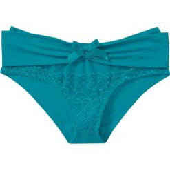 Figi "panty" bonprix niebieskozielony. Niebieskie majtki damskie bonprix, w koronkowe wzory. Za 22,99 zł.