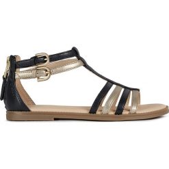 Geox - Sandały dziecięce. Czarne sandały dziewczęce Geox, z gumy, bez zapięcia. Za 279,90 zł.