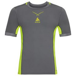 Odlo Koszulka męska Ceramicool pro Shirt s/s crew neck szaro-żółta r. M (160112/10478). Szare koszulki sportowe męskie marki Odlo, m. Za 124,74 zł.