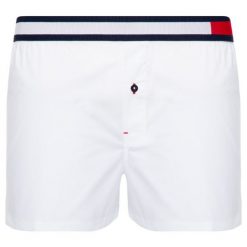 Bokserki TOMMY HILFIGER UM0UM01376. Białe bokserki męskie TOMMY HILFIGER, bez wzorów, z elastanu. W wyprzedaży za 129,00 zł.