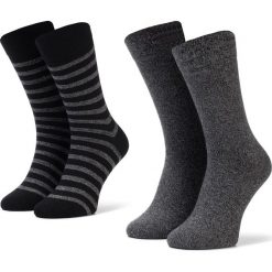 Zestaw 2 par wysokich skarpet unisex JOOP! - Mouline 900.042_1 Black 2000. Szare skarpetki damskie JOOP!, bez wzorów, z elastanu. W wyprzedaży za 39,00 zł.