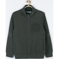 Bluza. Brązowe bluzy chłopięce rozpinane marki TRAVELLER, z aplikacjami, z bawełny, z długim rękawem, długie. Za 79,90 zł.