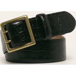 Polo Ralph Lauren - Pasek skórzany. Czarne paski damskie Polo Ralph Lauren, w paski, ze skóry. W wyprzedaży za 499,90 zł.