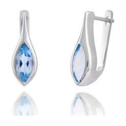 Kolczyki damskie: Unikalne Srebrne Kolczyki – srebro 925, Blue topaz