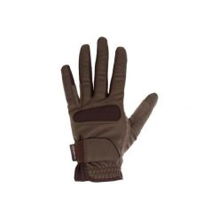 Rękawiczki jeździeckie Grippy. Pomarańczowe rękawiczki damskie marki FOUGANZA, bez wzorów, z elastanu. Za 39,99 zł.