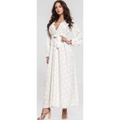 Beżowa Sukienka Overheat. Brązowe sukienki damskie other, s, bez wzorów, eleganckie, bez kołnierzyka, bez rękawów, maxi. Za 119,99 zł.