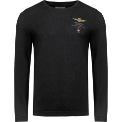 T-shirt AERONAUTICA MILITARE Czarny. Czarne t-shirty męskie marki Aeronautica Militare, m, z haftami, z włoskim kołnierzykiem. Za 210,00 zł.