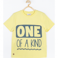Koszulka. Żółte t-shirty chłopięce marki BE BRAVE, z aplikacjami, z krótkim rękawem. Za 39,90 zł.