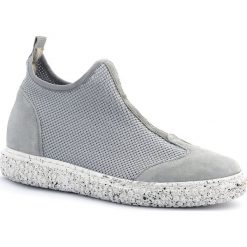 Sportowe szare buty socks 76S. Szare buty sportowe damskie Neścior, bez wzorów, ze skóry, eleganckie, do biegania. W wyprzedaży za 169,00 zł.