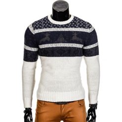 Swetry klasyczne męskie: SWETER E94 – BIAŁY