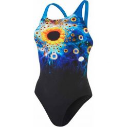 Speedo Strój Placement Digital Powerback Black/Danube/Mango/Light Adriatic/Jade 32. Czarne stroje kąpielowe damskie marki Speedo, bez wzorów, sportowe. W wyprzedaży za 179,00 zł.