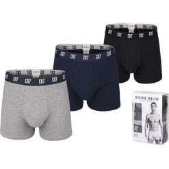 CR7 Cristiano Ronaldo Underwear 3 Pack. Czarne bokserki męskie CR7 CRISTIANO RONALDO COLLECTION, bez wzorów, z bawełny. Za 99,00 zł.