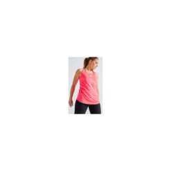 Top fitness kardio damski 120 różowy. Różowe topy damskie DOMYOS, bez wzorów, z elastanu, bez rękawów, na fitness i siłownię. Za 29,99 zł.