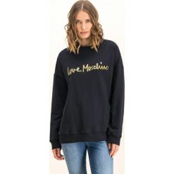Bluza LOVE MOSCHINO W638801M 4068. Czarne bluzy damskie Love Moschino, s, bez wzorów, z bawełny, bez rękawów, bez kaptura. W wyprzedaży za 519,00 zł.