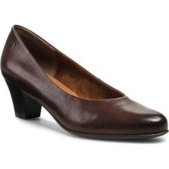 Półbuty CAPRICE - 9-22306-23 Dark Brown 335. Pomarańczowe półbuty damskie Caprice, bez wzorów, ze skóry, na wysokim obcasie, na obcasie, bez zapięcia. W wyprzedaży za 169,00 zł.