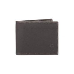 Portfele męskie: Skórzany portfel w kolorze ciemnobrązowym – (D)12,5 x (S)9,5 cm