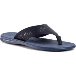 Japonki EMPORIO ARMANI - X4P082 XL421 A081 Night/Night/Night. Niebieskie klapki męskie Emporio Armani, bez wzorów, ze skóry. Za 819,00 zł.