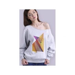 Lisek origami z. Szare bluzy damskie One mug a day, s, z nadrukiem, z bawełny, bez rękawów, bez kaptura. Za 139,00 zł.