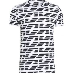 Emporio Armani LOGO ALLOVER Tshirt z nadrukiem bianco ottico. Szare koszulki polo marki Emporio Armani, l, z bawełny, z kapturem. Za 379,00 zł.