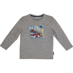 Koszulka "Fire" w kolorze szarym. Szare t-shirty chłopięce Salt and Pepper, z nadrukiem, z bawełny, z długim rękawem. W wyprzedaży za 29,95 zł.