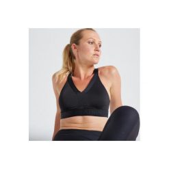 Stanik fitness kardio 500. Czarne buty sportowe damskie DOMYOS, xs, bez wzorów, z elastanu, na fitness i siłownię. Za 59,99 zł.