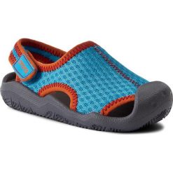 Sandały CROCS - Swiftwater Sandal K 204024 Cerulean Blue/Smoke. Niebieskie sandały chłopięce Crocs, z materiału, na rzepy. W wyprzedaży za 149,00 zł.